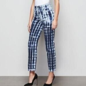Good American Vintage Shibori Tie-Dye Stretch Straight Leg Jeans